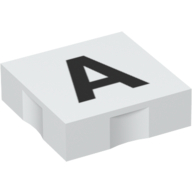 Lego Duplo Tile 2 x 2 with Capital 'A' Print / White