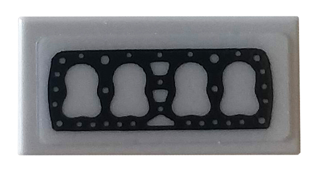 Lego Tile 1 x 2 with Mechanical Gear Pattern (Sticker) - Set 76167