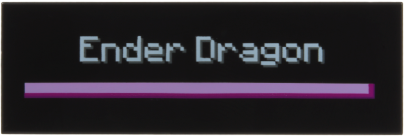 Lego Tile 2 x 6 with Pixelated White 'Ender Dragon' and Bright Pink and Magenta Health Bar Pattern