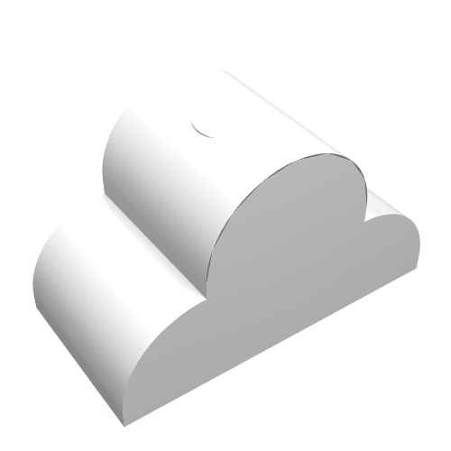 Lego Brick Curved 2 x 4 x 2 Triple, No Studs / White