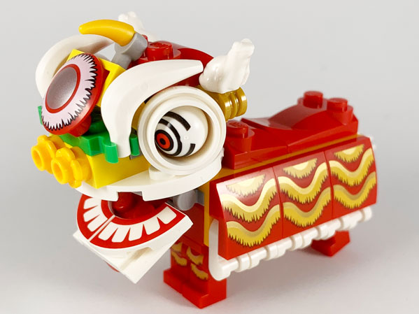 Lego Lion Dance Costume Red - Brick Built