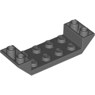 Lego Brick Sloped Inverted 45° 6 x 2 Double with 2 x 4 Recessed / Dark Bluish Gray