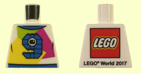 Lego Torso Lego World Denmark 2017 and Number 9 Pattern / White