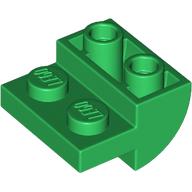 Lego Brick Curved Inverted 2 x 2 with 1 x 2 Cutouts / Green