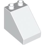 Lego Duplo Brick 3 x 2 x 2 Slope / White