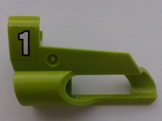 Lego Technic, Panel Fairing # 6 Small Short, Large Hole, Side B with White Number 1 with Black Outline Pattern (Sticker) - Set 8256