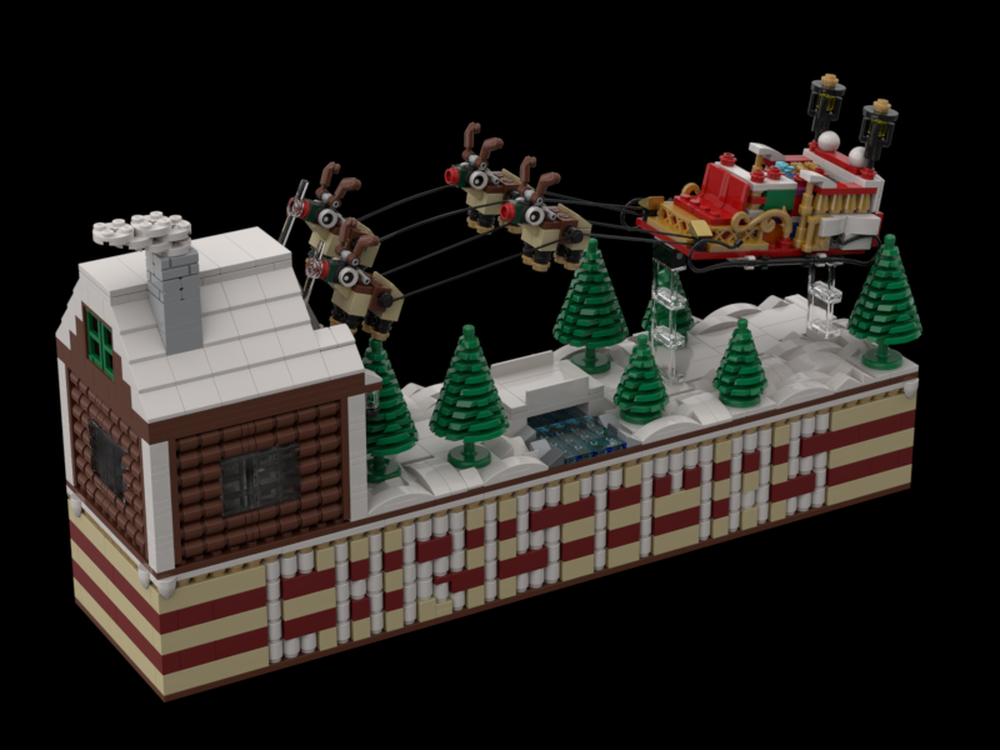 Lego Base for Santas Sleigh with 4 Reindeer