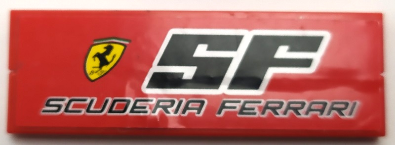 Lego Stickered Assembly 6 x 2 with Ferrari Logo, 'SF' and 'SCUDERIA FERRARI' Pattern (Sticker) - Set 8155
