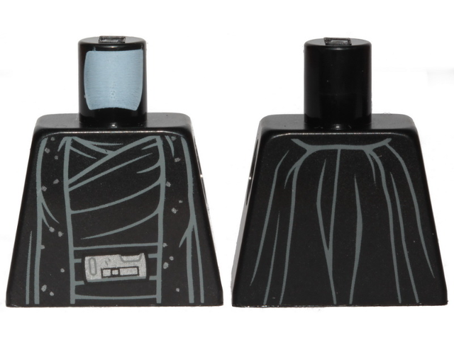 Lego Torso SW Robe, Silver Dots and Buckle Pattern / Black