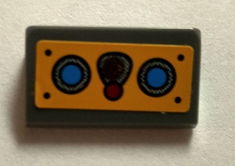 Lego Slope 30 1 x 2 x 2/3 with Joystick and Blue Buttons on Bright Light Orange Background Pattern (Sticker) - Set 70005
