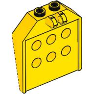 Lego Hinge Panel 1 x 4 x 3 2/3 with 6 holes, 2 studs on top, Locking 2 Fingers / Yellow