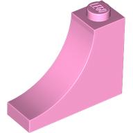 Lego Brick Curved 1 x 3 x 2 Inverted [Inside Bow] / Bright Pink