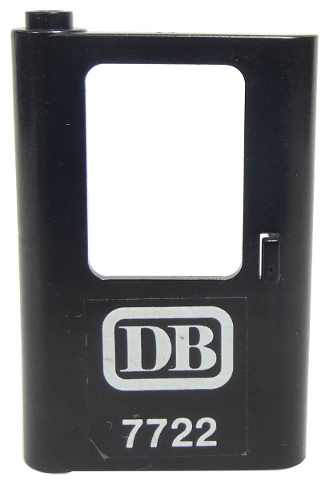 Lego Door 1 x 4 x 5 Train Left, Thin Support at Bottom with 'DB 7722' Pattern (Sticker) - Set 7722