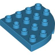 Lego Duplo Plate Round Corner 4 x 4 / Dark Azure