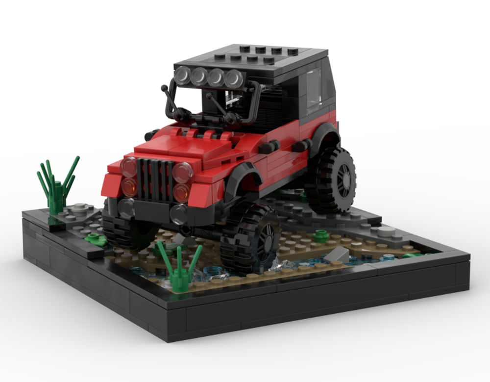 Lego 1998 Jeep Wrangler with Display Base