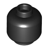 Lego Minifig Head [Plain] [Vented Stud - 2 Holes] / Black