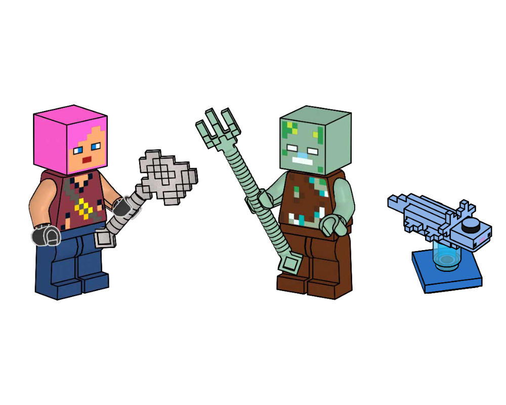 Lego Adventurer with Drowned and Axolotl