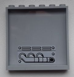 Lego Panel 1 x 6 x 5 with Exhaust Pipe Pattern on Inside (Sticker) - Set 9486