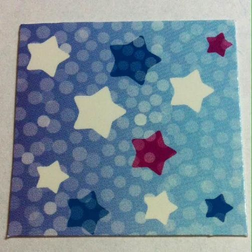 Lego Clikits Insert 4 x 4 with Stars on Blue Background Print