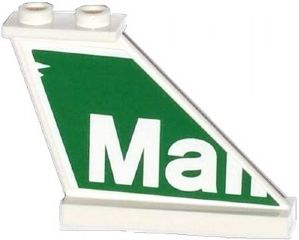 Lego Tail 4 x 1 x 3 with White  'Mall' on Green Background Pattern on Right Side (Sticker) - Set 79120