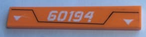 Lego Tile 1 x 6 with '60194' and 2 White Triangles Pattern (Sticker) - Set 60194
