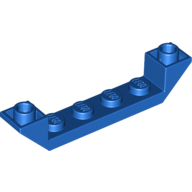 Lego Brick Sloped Inverted 45° 6 x 1 Double with 1 x 4 Recessed / Blue