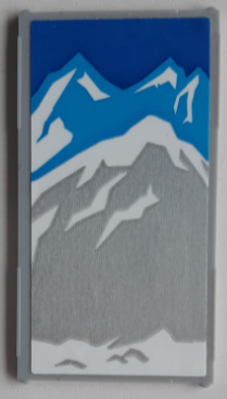 Lego Glass for Window 1 x 4 x 6 with Blue Sky, Dark Azure and Light Bluish Gray Mountains Pattern (Sticker) - Set 60200