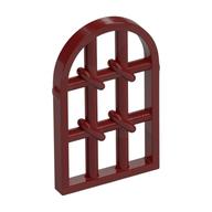 Lego Window 1 x 2 x 2 & 2/3 Pane Twisted Bar with Rounded Top / Dark Red