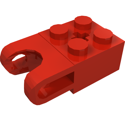Lego Technic Brick Special 2 x 2 with Ball Socket Wide and Axle Hole / Red
