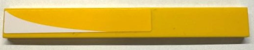 Lego Tile 1 x 8 with White Curved Tapered Stripe Pattern Model Left Side (Sticker) - Set 75181