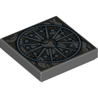 Lego Tile 2 x 2 with Wheel, Radiating Lines/Spokes Print