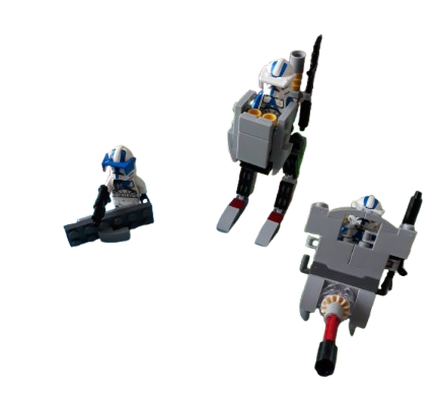 Lego 501st Scoutwalker, field canon, barriers