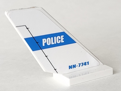 Lego Tail Shuttle with 'POLICE' on Blue Stripe and 'NN-7741' Pattern on Both Sides (Stickers) - Set 7741 / White