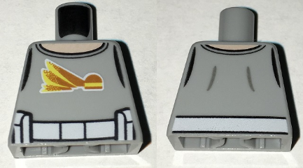 Lego Torso T-Shirt with Light Nougat Neck, SW Power Sliders Diner Logo and White Utility Belt Pattern