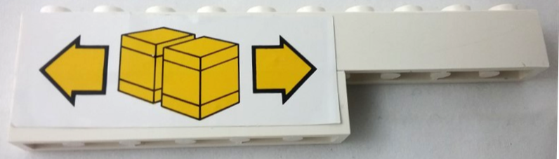 Lego Stickered Assembly 10 x 1 x 2 with Yellow Boxes and Arrows Pattern Model Left Side (Sticker) - Set 6377