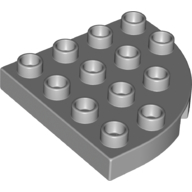 Lego Duplo Plate Round Corner 4 x 4 / Light Bluish Gray