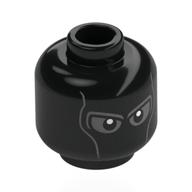 Lego Minifig Head Tarantula, Dark Bluish Grey Eyes, Lines, Knot in Back