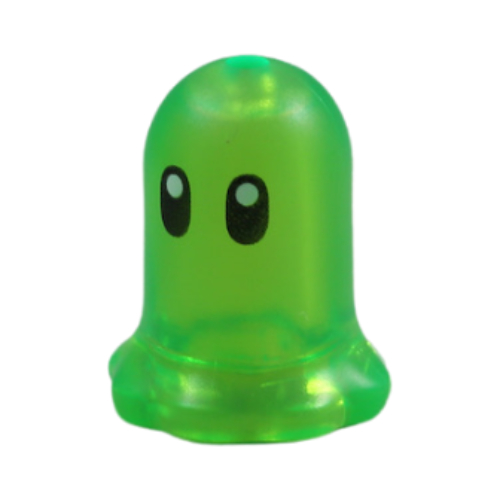 Lego Creature, Mini Ghost / Bell-Shaped Flower with Black Eyes print (Z-Blob) / Trans-Bright Green