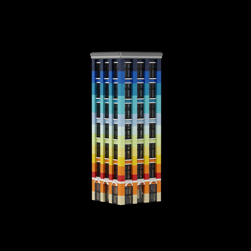 Lego A gradient colored building