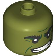 Lego Bigfig Head Hulk, Grin print / Olive Green