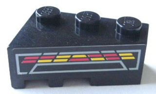 Lego Wedge 3 x 2 Right with Red and Yellow Console Display Pattern (Sticker) - Set 8479