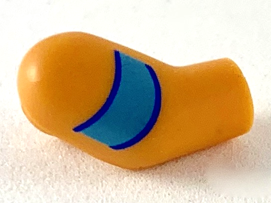 Lego Arm, Right with Medium Azure Curved Armband Pattern / Nougat