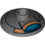 Lego Dish 2 x 2 Inverted [Radar] with SW Droid T7-O1 Print [9497]
