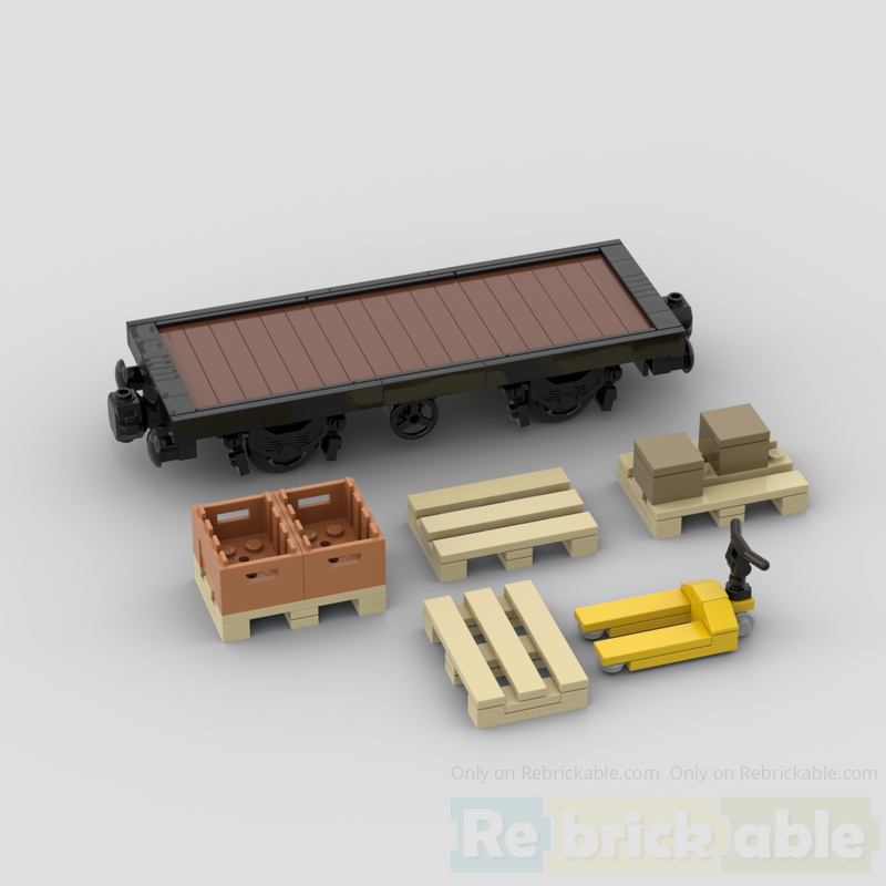 Lego Simple flat bed train car with brakes