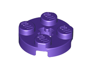Lego Plate, Round 2 x 2 with Axle Hole / Dark Purple
