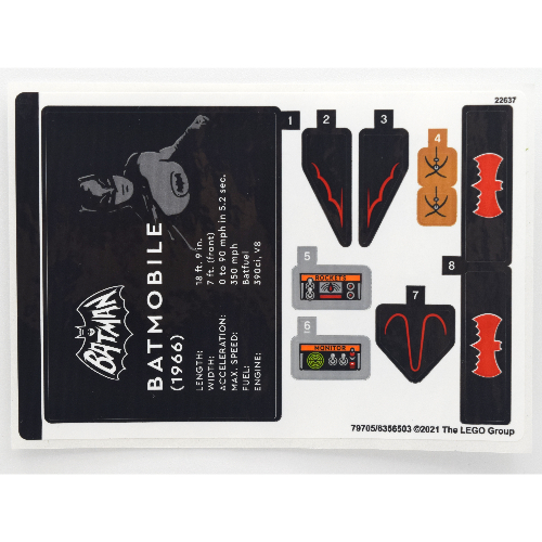 Lego Sticker Sheet for Set 76188-1