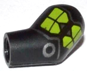 Lego Arm, Left with Lime Markings and Silver Circle and Lines Pattern