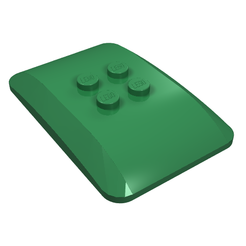 Lego Brick Curved 6 x 4 x 2/3 Quad Curved with 2 x 2 Studs / Green