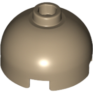 Lego Brick Round 2 x 2 Dome Top, Hollow Stud / Dark Tan
