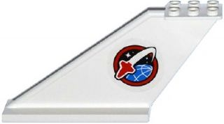Lego Tail 12 x 2 x 5 with Space Shuttle Logo Pattern on Both Sides (Stickers) - Set 60080